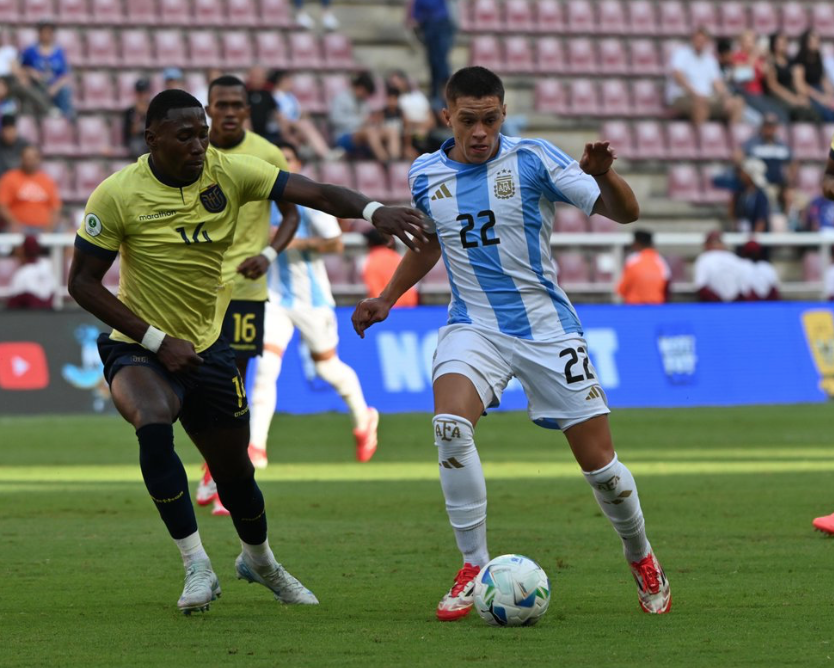 Argentina empató con Ecuador y avanza como segunda de su grupo en el Sudamericano Sub-20
