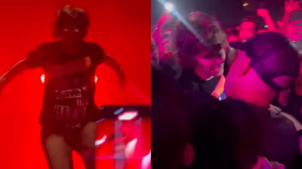 Maxi Trusso se lanzó sobre el público, pero no lo agarró nadie y terminó internado