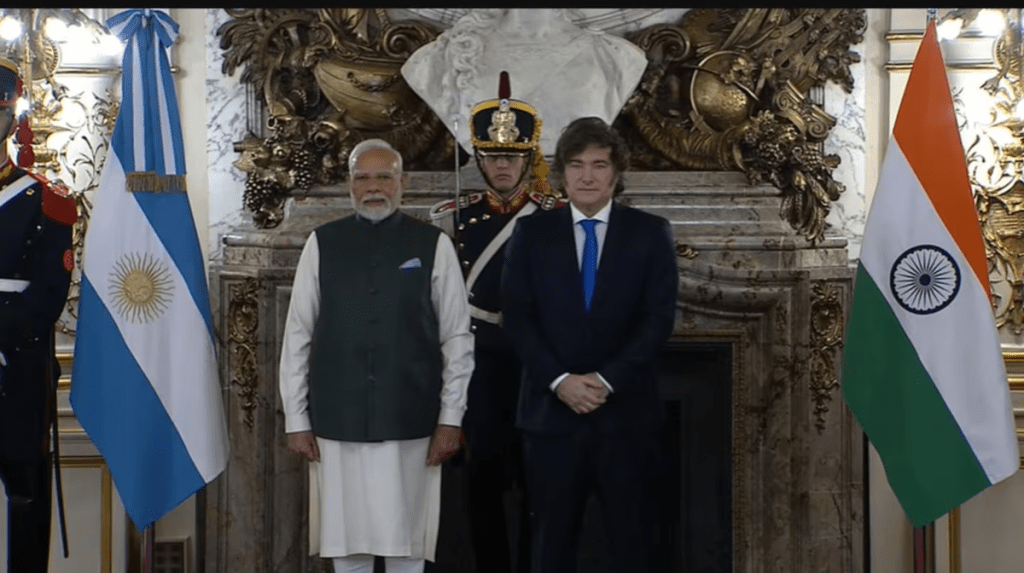Javier Milei recibió a Narendra Modi en la Casa Rosada: acuerdos clave con India en defensa, energía y tecnología
