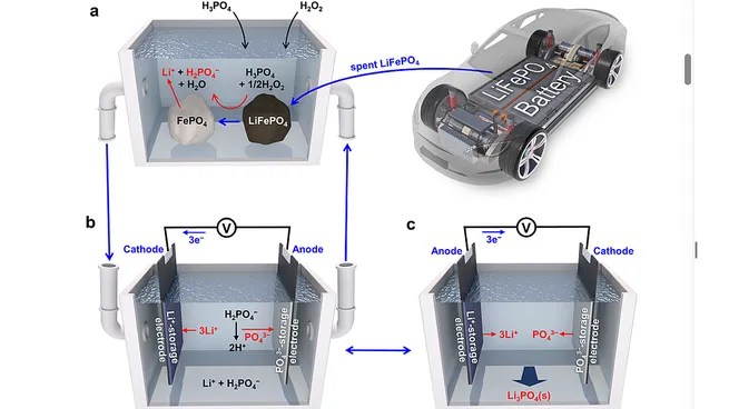 Descubren nuevo método que permite recuperar litio de baterías de autos&nbsp;eléctricos