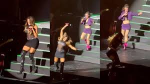 VIDEO | La durísima caída del escenario de Catherine Fulop durante un concierto de&nbsp;Erreway