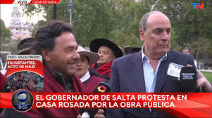 Francos salió a atender a Sáenz en Casa Rosada pero condicionó las obras a los resultados electorales