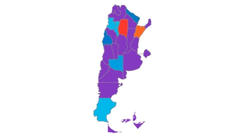 Así quedó pintado el mapa de la Argentina tras las elecciones legislativas de este&nbsp;domingo
