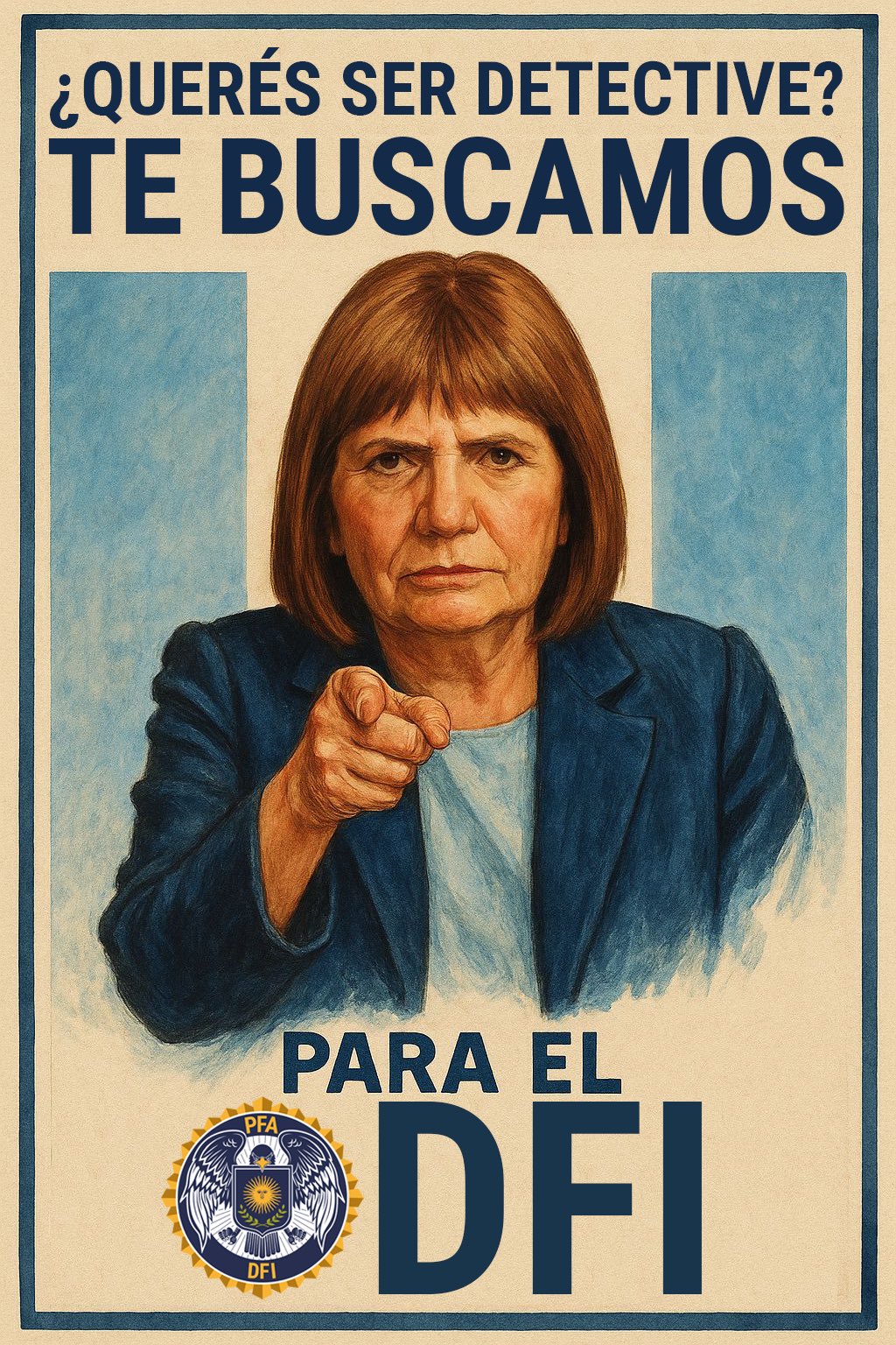 “¿Querés ser detective?”: la particular campaña de difusión de Patricia Bullrich al estilo del “Tío&nbsp;Sam”