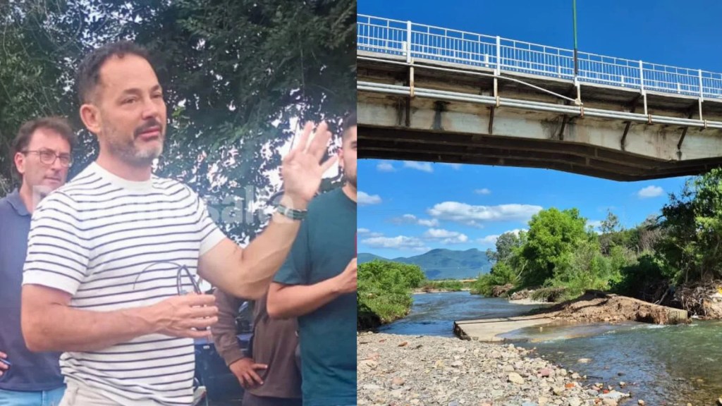 Santa Lucía: Durand prometió un puente “con las características que debió tener”