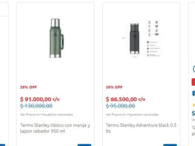 Supermercado vende el termo Stanley con hasta 30% de descuento y en cuotas sin&nbsp;interés