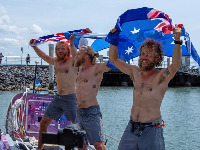 Hazaña: tres hermanos remaron 15.000 kilómetros desde Perú a&nbsp;Australia